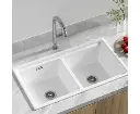 Cefito Kitchen Sink Stone Sink Granite Laundry Basin Double Bowl 79cmx46cm White