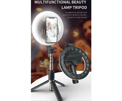 TEQ Q07 Bluetooth Ring Light Selfie Stick + Tripod stand