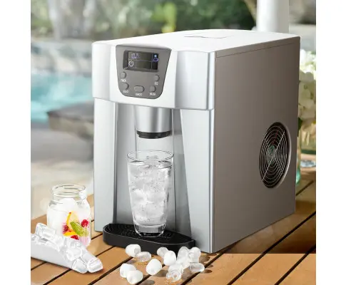 Devanti 2L Portable Ice Cuber Maker & Water Dispenser - Silver