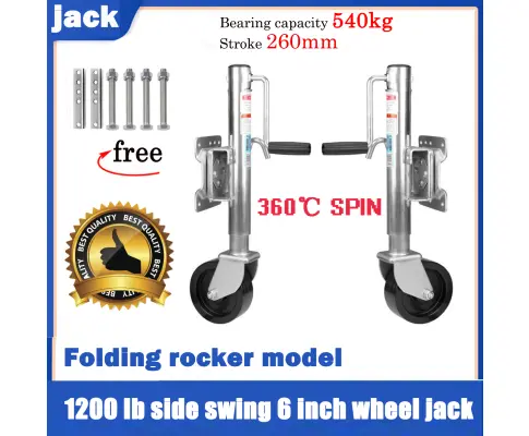 6" Inch Trailer Jockey Wheel Swivel Swing Up 500kg 1000LBS U bolts Caravan Boat