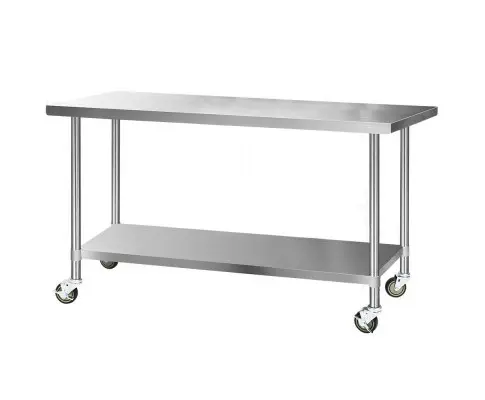 Cefito 1829x760mm Stainless Steel Kitchen Bench with Wheels 430