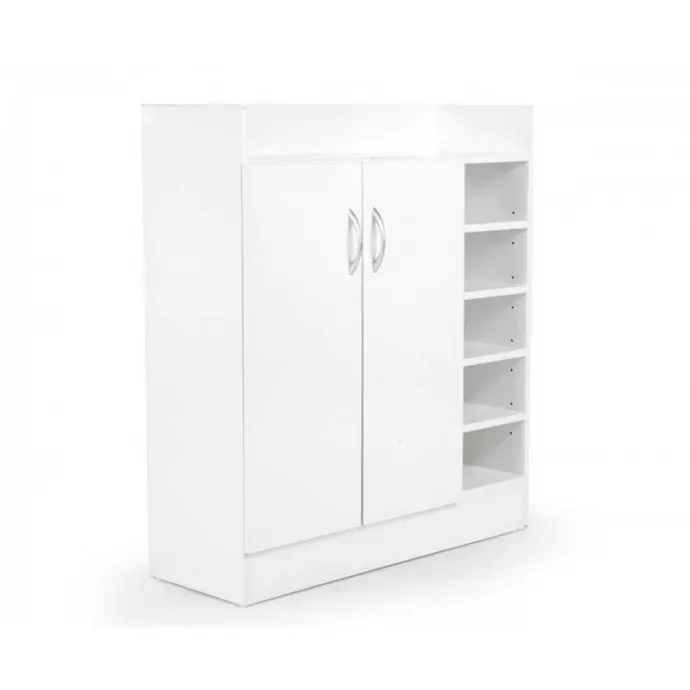 21 PAIRS SHOE CABINET RACK STORAGE ORGANISER - 80 X 30 X 90CM - WHITE