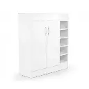 21 PAIRS SHOE CABINET RACK STORAGE ORGANISER - 80 X 30 X 90CM - WHITE