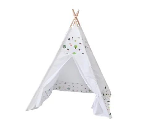 GOMINIMO Kids Teepee Tent with Side Window and Carry Case (White Forest)