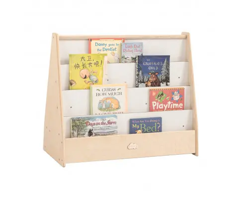 Jooyes Kids 4 Tier Wooden Display Bookcase With White Board And Storage