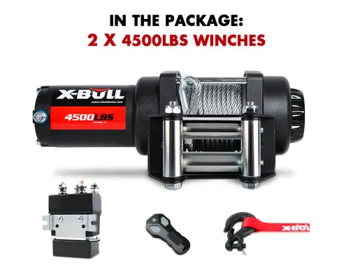 X-BULL 12V Electric Winch 4500lbs Steel Wire Cable 12V Boat ATV UTV Trailer Winch 2 Units