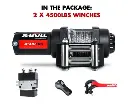 X-BULL 12V Electric Winch 4500lbs Steel Wire Cable 12V Boat ATV UTV Trailer Winch 2 Units