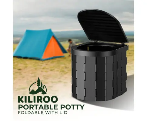 KILIROO Portable Foldable Potty With Lid (Black)