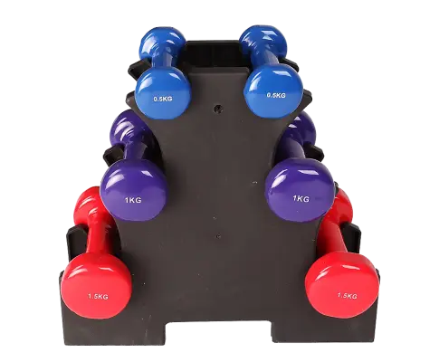 6-Piece Dumbbell Set with Rack