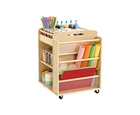 Jooyes Wooden Art Craft Material Storage Trolley