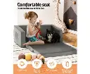 Keezi Kids Sofa 2 Seater Children Flip Open Couch Velvet Armchair Grey