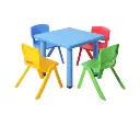 Keezi 5PCS Kids Table and Chairs Set Children Study Desk Furniture Plastic 4 Chairs