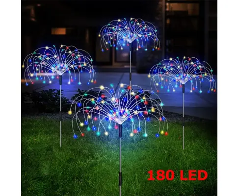 Colourful Fireworks 180 LED Fairy String Lights Starburst Solar Xmas Garden Night Lamp