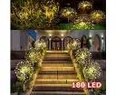 Warm White Fireworks 180 LED Fairy String Lights Starburst Solar Xmas Garden Night Lamp