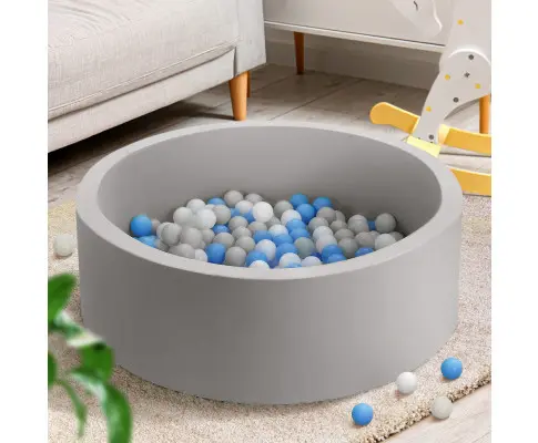 Keezi Kids Ball Pit 90x30cm Ocean Foam Play Pool Barrier Toys Children Grey