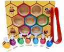 Wooden Bee Toddler Fine Motor Skill Toy - (Montessori Wooden Puzzle Early Learning Preschool Educational Kids)