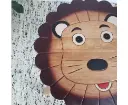 Hand Carved Children's Table Wooden LION Theme