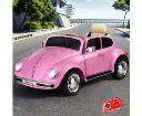 Kids Ride On Car Licensed Volkswagen Beetle Electric Toys Horn Remote 6V Pink