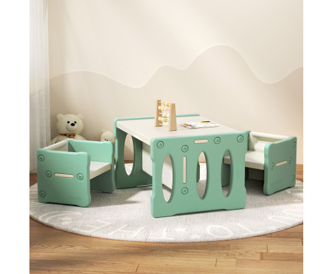 Keezi 3PCS Kids Table and Chairs Set HDPE