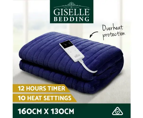 Giselle Bedding Electric Throw Blanket - Navy