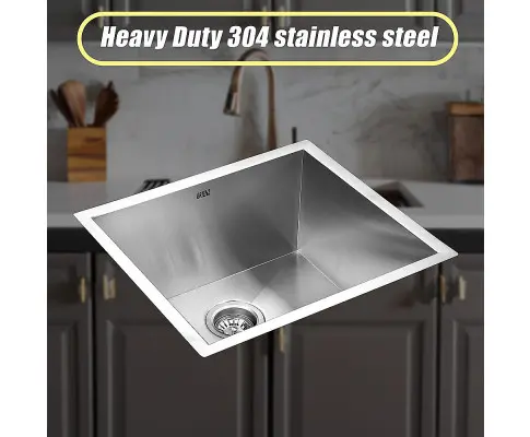 510x450mm Handmade Stainless Steel Undermount / Topmount Kitchen Laundry Sink with Waste