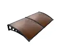 Instahut Window Awning Door Canopy 1m x 2m Brown Hollow Sheet Plastic Frame