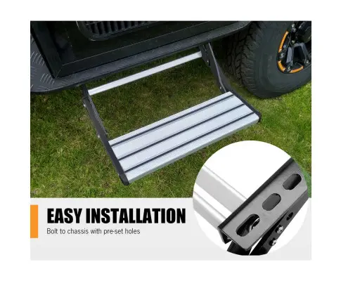 200KG Heavy Duty Caravan Step Folding Pull Out Portable RV Camper Trailer Tools