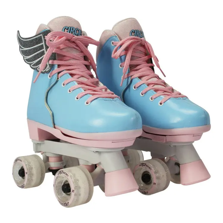 CIRCLE SOCIETY ADJUSTABLE KIDS QUAD ROLLER SKATES - COTTON CANDY