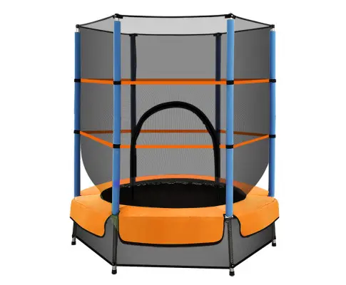 Everfit 4.5FT Trampoline for Kids w/ Enclosure Safety Net Rebounder Gift Orange