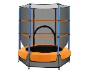 Everfit 4.5FT Trampoline for Kids w/ Enclosure Safety Net Rebounder Gift Orange