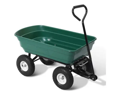 Gardeon Garden Cart Dump 270kg Hand Trailer Trolley Wagon Wheelbarrow Pull 75L