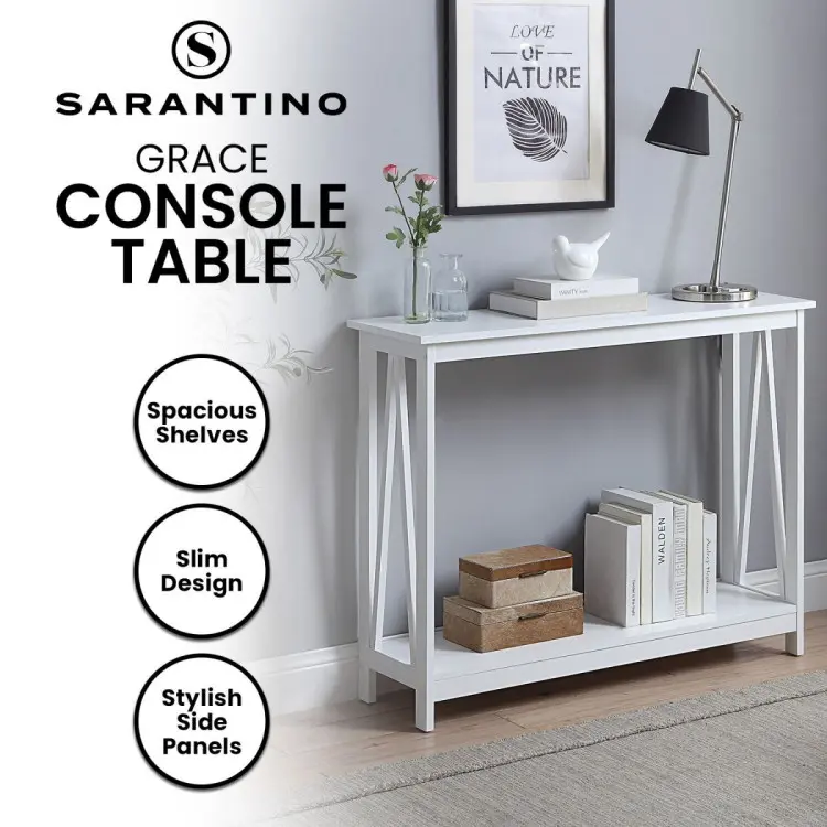 SARANTINO GRACE A-FRAME CONSOLE TABLE - WHITE