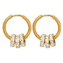 Three rings of bling gold earrings - Gold Plated Tarnish Free Jewellery