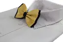 Mens Yellow Gold Two Tone Layered Bow Tie