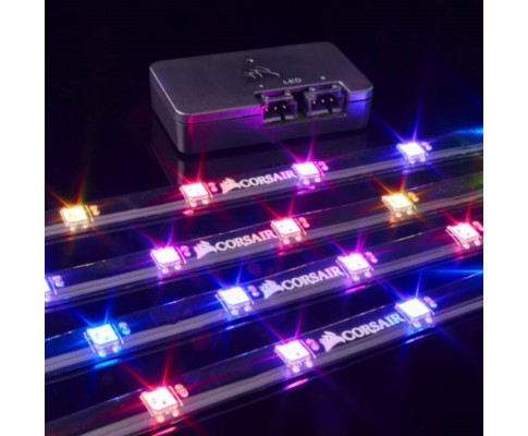 CORSAIR Lighting Node PRO with 4x RGB LED Strips and Controller. 2x RGB FAN Hub