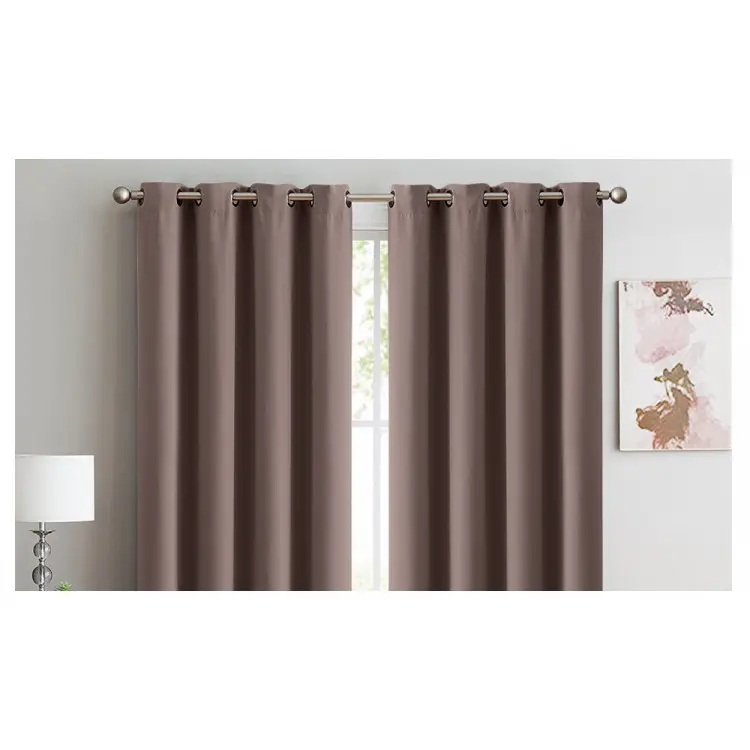 2X 100% BLOCKOUT CURTAINS PANELS 3 LAYERS EYELET TAUPE 140X230CM