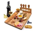 Stella Bamboo Cheese Charcuterie Board and Knife Set 7 Piece Rectangle 36x26cm