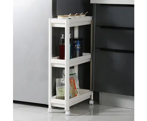 Narrow Gap Storage Rack Basket Shelf Cart Holder for kitchen and laundry Room(3 Layers)