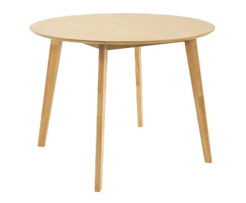 Cusco 100cm Round Dining Table Scandinavian Style Solid Rubberwood Natural