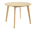 Cusco 100cm Round Dining Table Scandinavian Style Solid Rubberwood Natural