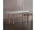 Dining Table White Top High Glossy Wooden Base