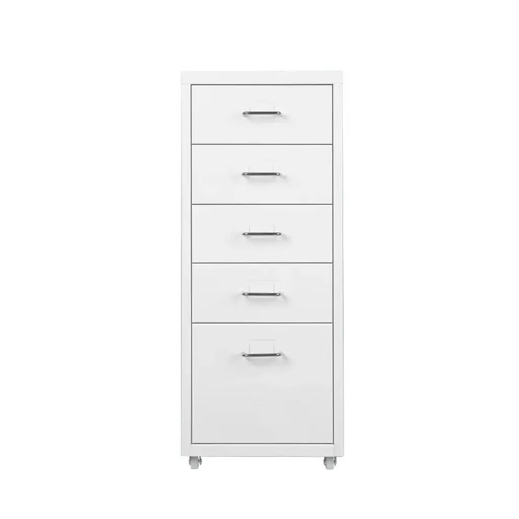 Levede 5 Drawer Office Cabinet Drawers White