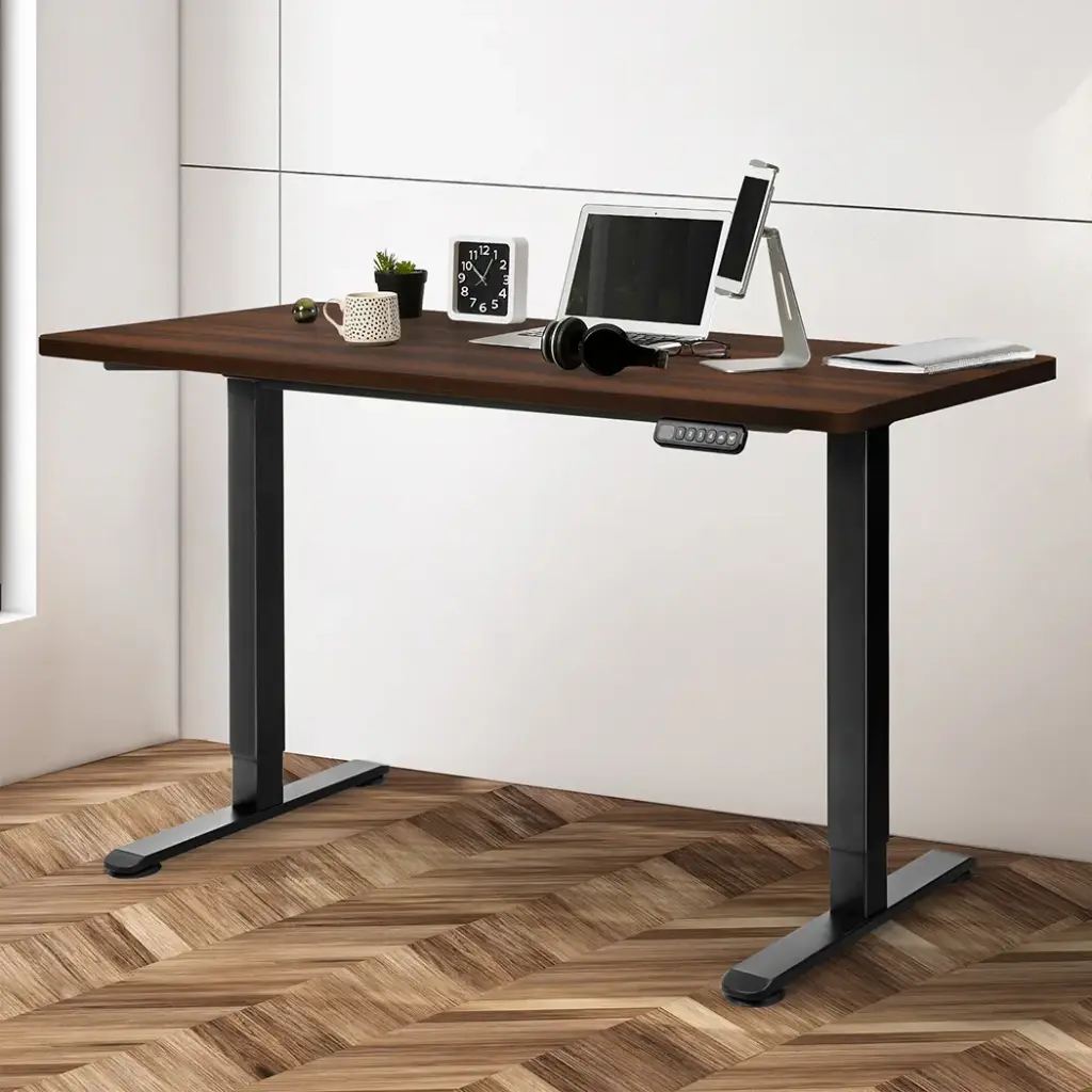 Levede Motorised Standing Desk Adjustable 120cm Walnut 800x 1.5MM