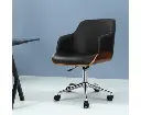 Artiss Wooden Office Chair Fabric Seat Black