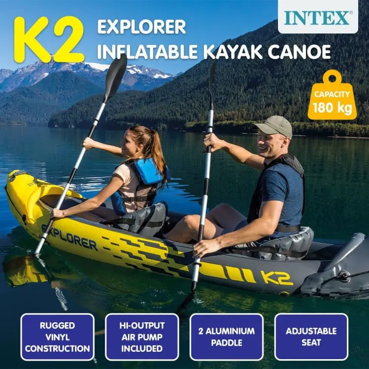 INTEX EXPLORER K2 INFLATABLE KAYAK CANOE 68307NP