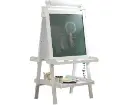 White Deluxe Wood Easel set for kids