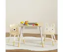 Keezi 3PCS Kids Table and Chairs Set Activity Desk Chalkboard Toy Hidden Storage