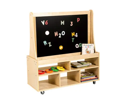 Jooyes Kids Magnetic Standing Easel White and Black Board