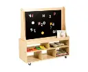 Jooyes Kids Magnetic Standing Easel White and Black Board