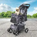 PaWz Large Pet Stroller Dog Cat Carrier Plaid